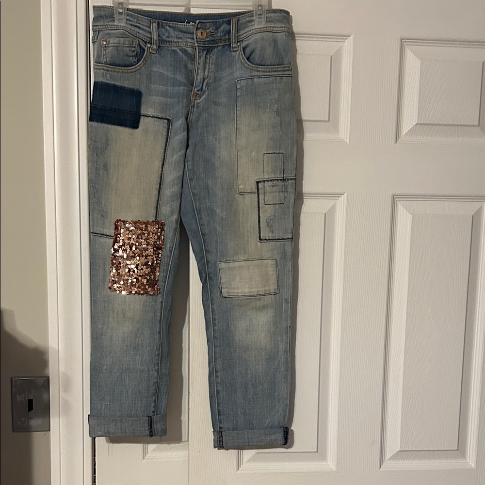 Women's INC Patchwork Jeans